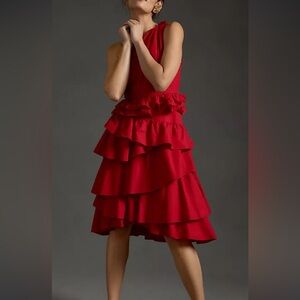 Anthropology Red dress size 6